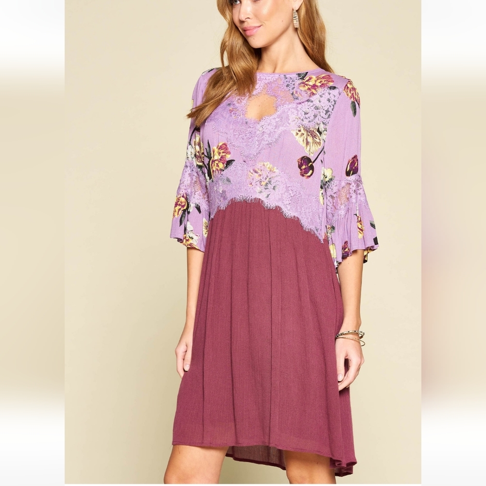 Purple floral dress